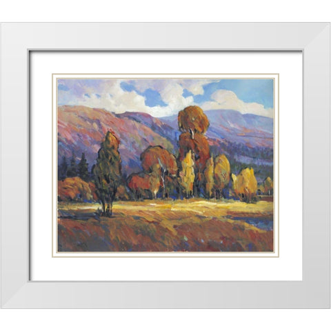 Leaves of Fire I White Modern Wood Framed Art Print with Double Matting by OToole, Tim