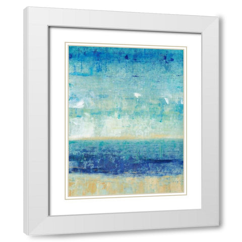 Beach Horizon I White Modern Wood Framed Art Print with Double Matting by OToole, Tim