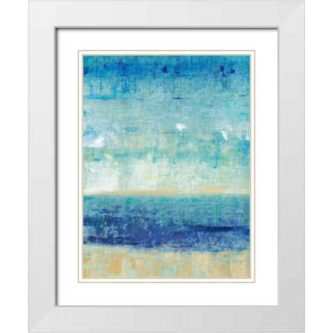 Beach Horizon I White Modern Wood Framed Art Print with Double Matting by OToole, Tim