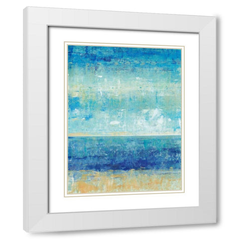 Beach Horizon II White Modern Wood Framed Art Print with Double Matting by OToole, Tim