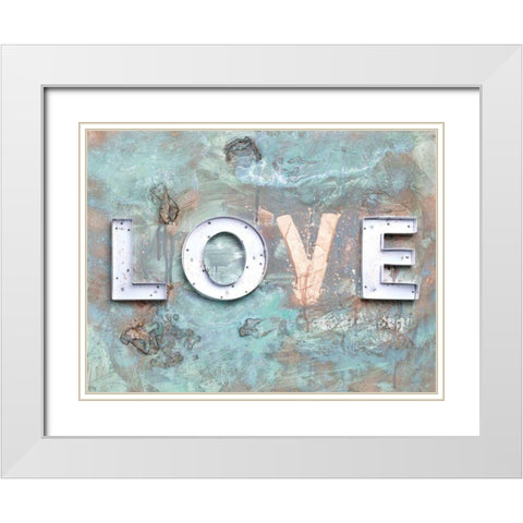 Love Patina II White Modern Wood Framed Art Print with Double Matting by Youngstrom, Kent