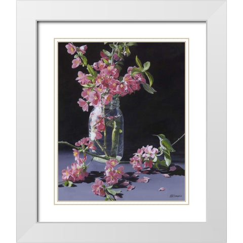Quince and Ruby II White Modern Wood Framed Art Print with Double Matting by Szatkowski, Fred
