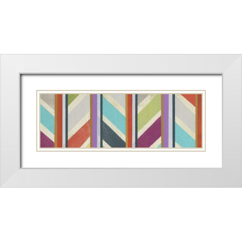 Old Chevron II White Modern Wood Framed Art Print with Double Matting by Fuchs, Jodi