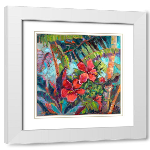 Splash of the Tropics II White Modern Wood Framed Art Print with Double Matting by Oleson, Nanette