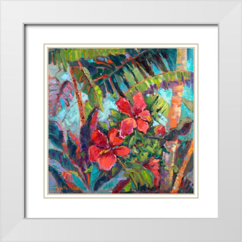 Splash of the Tropics II White Modern Wood Framed Art Print with Double Matting by Oleson, Nanette