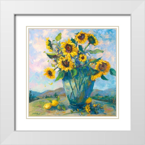 Floral Kaleidoscope III White Modern Wood Framed Art Print with Double Matting by Oleson, Nanette