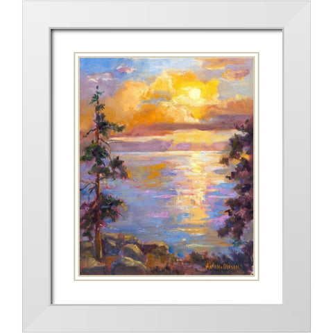 Western Vistas I White Modern Wood Framed Art Print with Double Matting by Oleson, Nanette