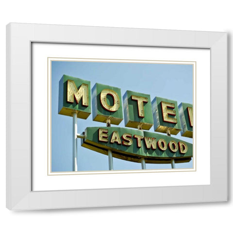 Vintage Motel III White Modern Wood Framed Art Print with Double Matting by Recapturist
