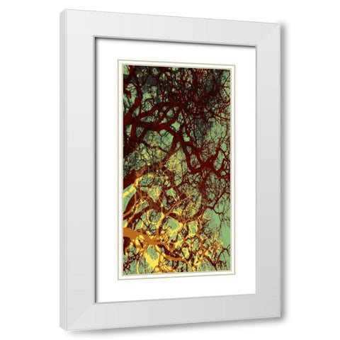 Entangle I White Modern Wood Framed Art Print with Double Matting by Burghardt, James