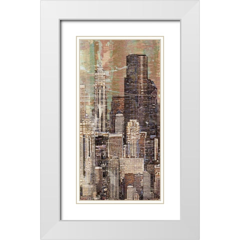 Washed Skyline I White Modern Wood Framed Art Print with Double Matting by Burghardt, James