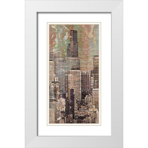 Washed Skyline II White Modern Wood Framed Art Print with Double Matting by Burghardt, James