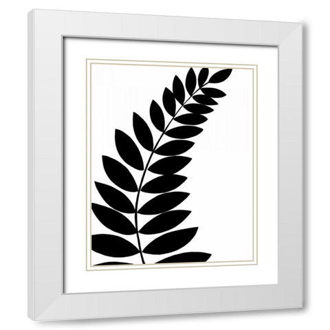 Leaf Silhouette I White Modern Wood Framed Art Print with Double Matting by Zarris, Chariklia