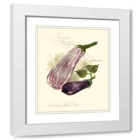 Aubergine Eggplant White Modern Wood Framed Art Print with Double Matting by Della-Piana, Elissa
