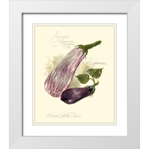 Aubergine Eggplant White Modern Wood Framed Art Print with Double Matting by Della-Piana, Elissa