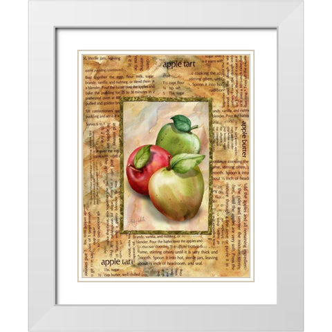 Apple Tart White Modern Wood Framed Art Print with Double Matting by White, Abby