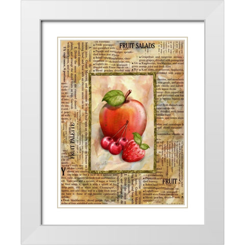 Mixed Fruit I White Modern Wood Framed Art Print with Double Matting by White, Abby