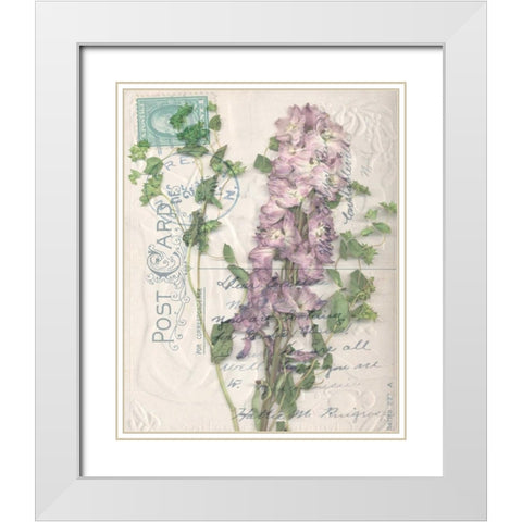 Small Postcard Wildflowers I White Modern Wood Framed Art Print with Double Matting by Goldberger, Jennifer