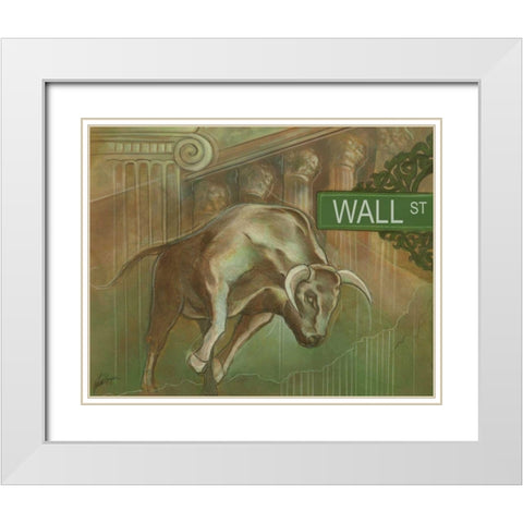 Bull Market White Modern Wood Framed Art Print with Double Matting by Harper, Ethan