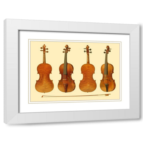 Antique Violins I White Modern Wood Framed Art Print with Double Matting by Gibb, William