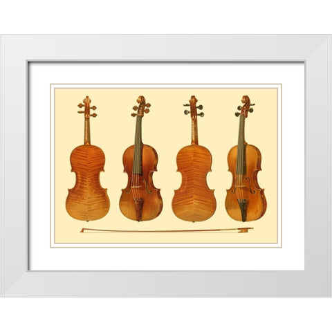 Antique Violins I White Modern Wood Framed Art Print with Double Matting by Gibb, William