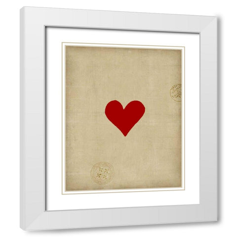 Small Heart  White Modern Wood Framed Art Print with Double Matting by Vision Studio