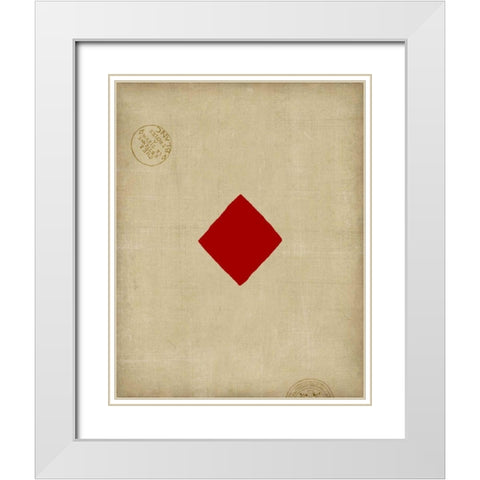 Small Diamond White Modern Wood Framed Art Print with Double Matting by Vision Studio