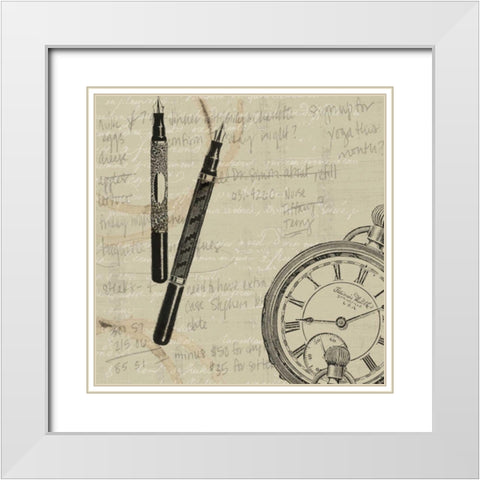 Odds and Ends I White Modern Wood Framed Art Print with Double Matting by Vision Studio
