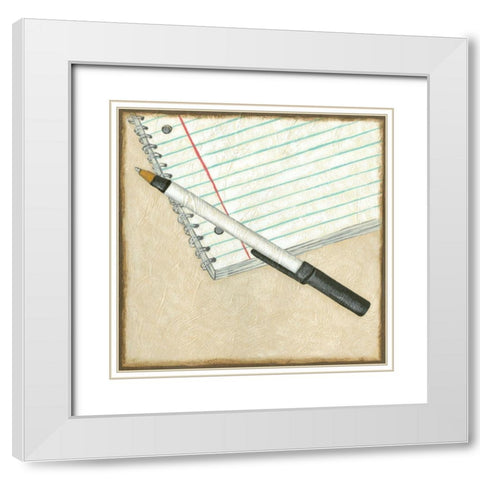 Classic Office I White Modern Wood Framed Art Print with Double Matting by Zarris, Chariklia