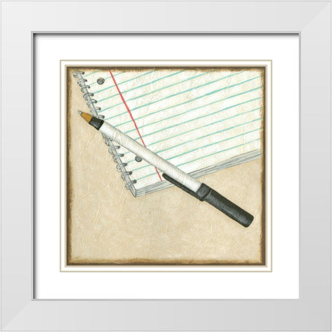 Classic Office I White Modern Wood Framed Art Print with Double Matting by Zarris, Chariklia