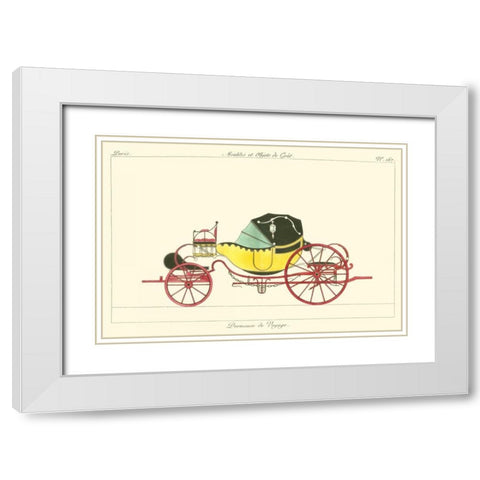 Antique Carriage I White Modern Wood Framed Art Print with Double Matting by unknown