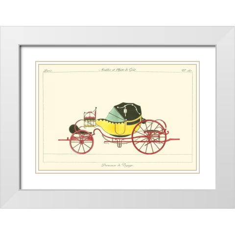 Antique Carriage I White Modern Wood Framed Art Print with Double Matting by unknown