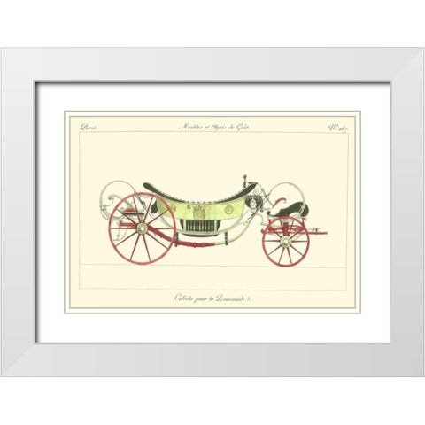 Antique Carriage II White Modern Wood Framed Art Print with Double Matting by unknown