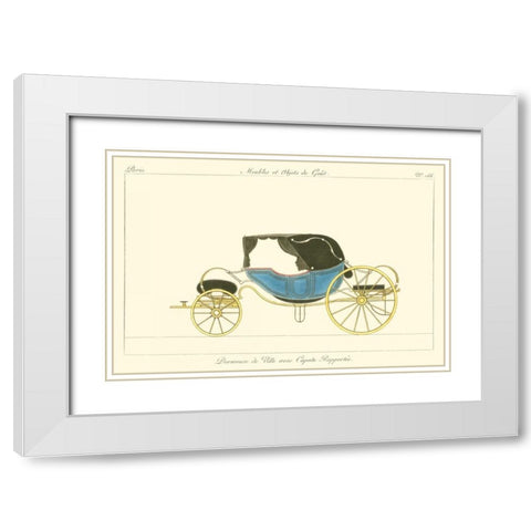 Antique Carriage V White Modern Wood Framed Art Print with Double Matting by unknown