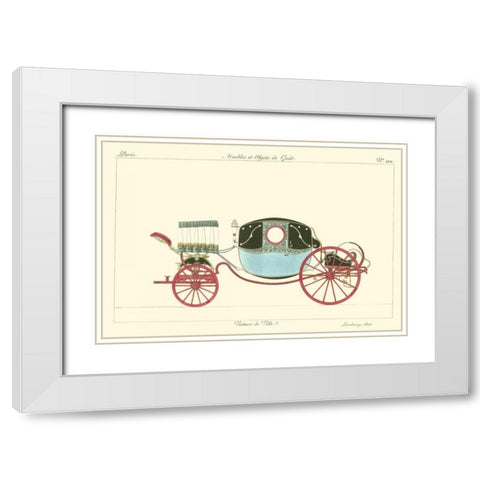 Antique Carriage VI White Modern Wood Framed Art Print with Double Matting by unknown