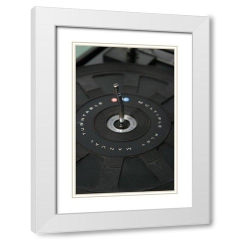 Turntable III White Modern Wood Framed Art Print with Double Matting by Stramel, Renee W.