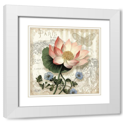 Springtime in Paris I White Modern Wood Framed Art Print with Double Matting by White, Abby