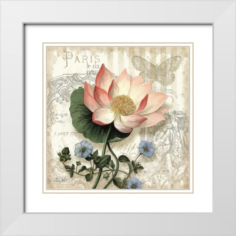 Springtime in Paris I White Modern Wood Framed Art Print with Double Matting by White, Abby