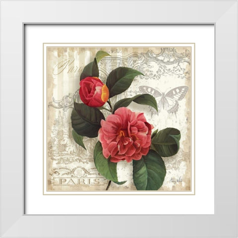 Springtime in Paris II White Modern Wood Framed Art Print with Double Matting by White, Abby