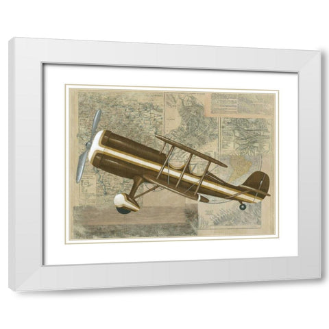 Tour by Plane I White Modern Wood Framed Art Print with Double Matting by Zarris, Chariklia