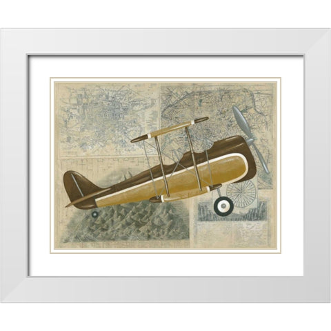 Tour by Plane II White Modern Wood Framed Art Print with Double Matting by Zarris, Chariklia