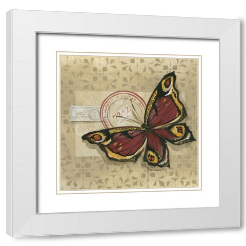 Le Papillon I White Modern Wood Framed Art Print with Double Matting by Cuozzo, Marianne D.