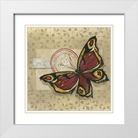 Le Papillon I White Modern Wood Framed Art Print with Double Matting by Cuozzo, Marianne D.