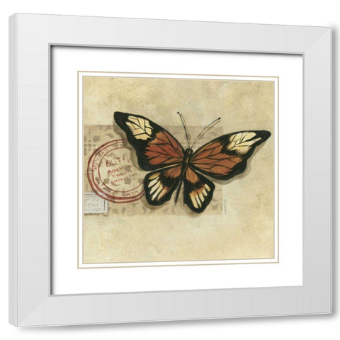 Le Papillon III White Modern Wood Framed Art Print with Double Matting by Cuozzo, Marianne D.
