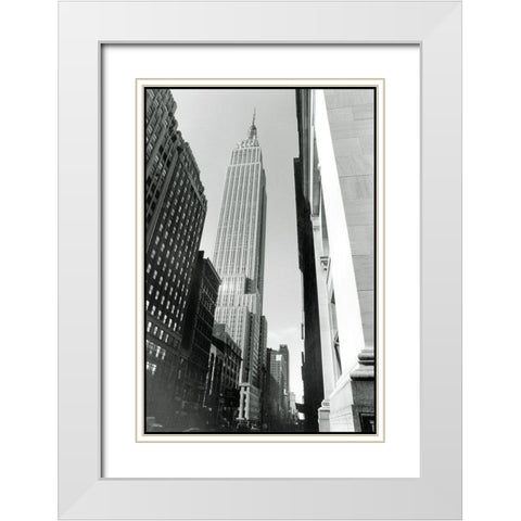 Empire State Building II White Modern Wood Framed Art Print with Double Matting by Laura, DeNardo