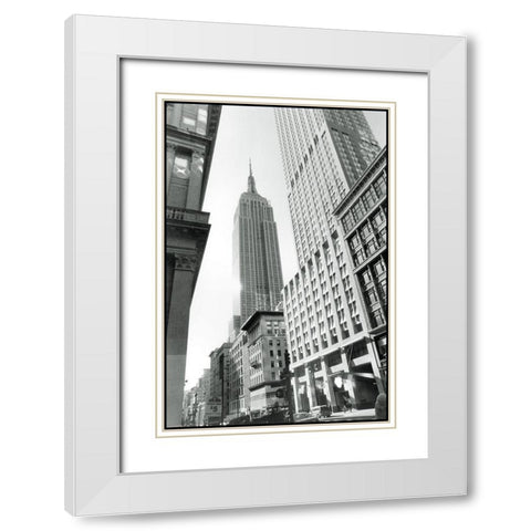 Empire State Building III White Modern Wood Framed Art Print with Double Matting by Laura, DeNardo