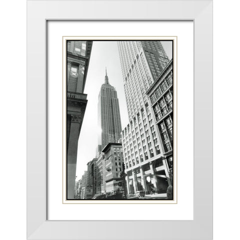 Empire State Building III White Modern Wood Framed Art Print with Double Matting by Laura, DeNardo