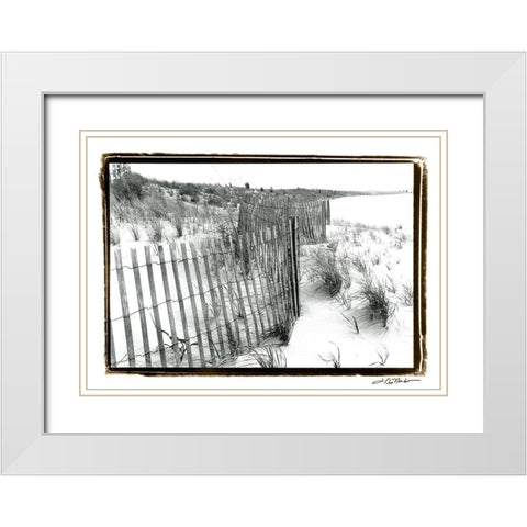Beach Scape I White Modern Wood Framed Art Print with Double Matting by DeNardo, Laura