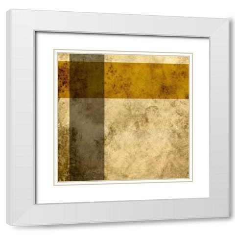 Modern Patina V White Modern Wood Framed Art Print with Double Matting by Vision Studio