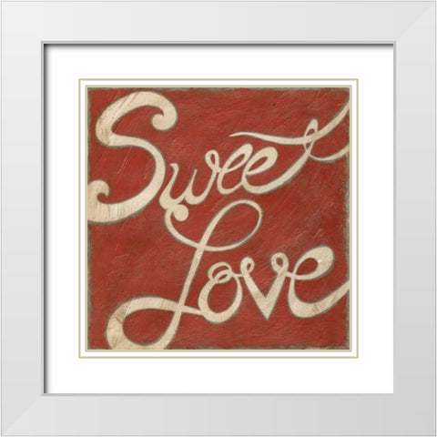 Sweet Love White Modern Wood Framed Art Print with Double Matting by Zarris, Chariklia