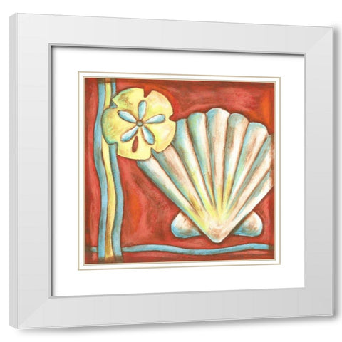 Pop Shells I White Modern Wood Framed Art Print with Double Matting by Slocum, Nancy
